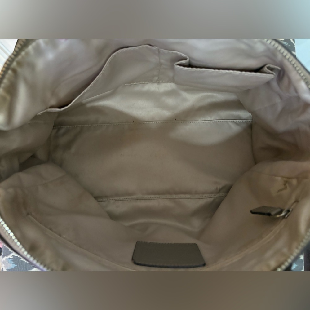 EUC Coach Signature Jacquard Satchel Tan Beige - Picture 10 of 13